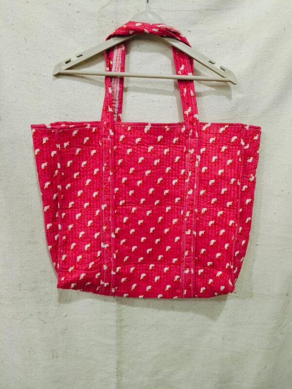Jaipuri Print Cotton Quilted Tote Bag