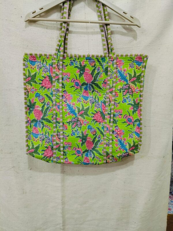 Jaipuri Print Cotton Quilted Tote Bag