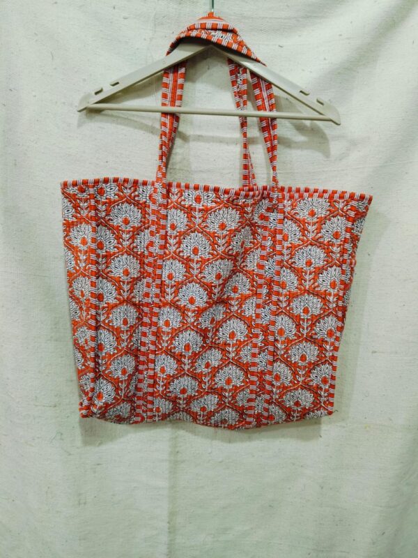 Jaipuri Print Cotton Quilted Tote Bag