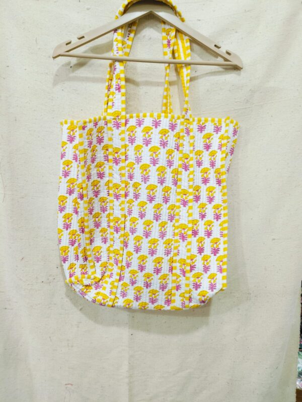 Jaipuri Print Cotton Quilted Tote Bag