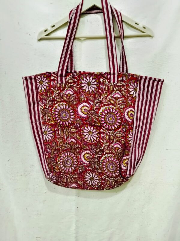 Jaipuri Print Cotton Quilted Tote Bag