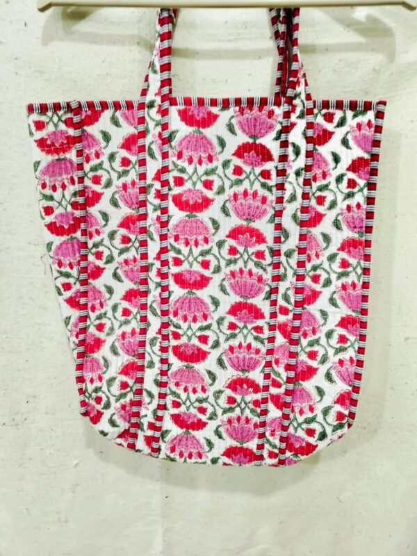 Jaipuri Print Cotton Quilted Tote Bag