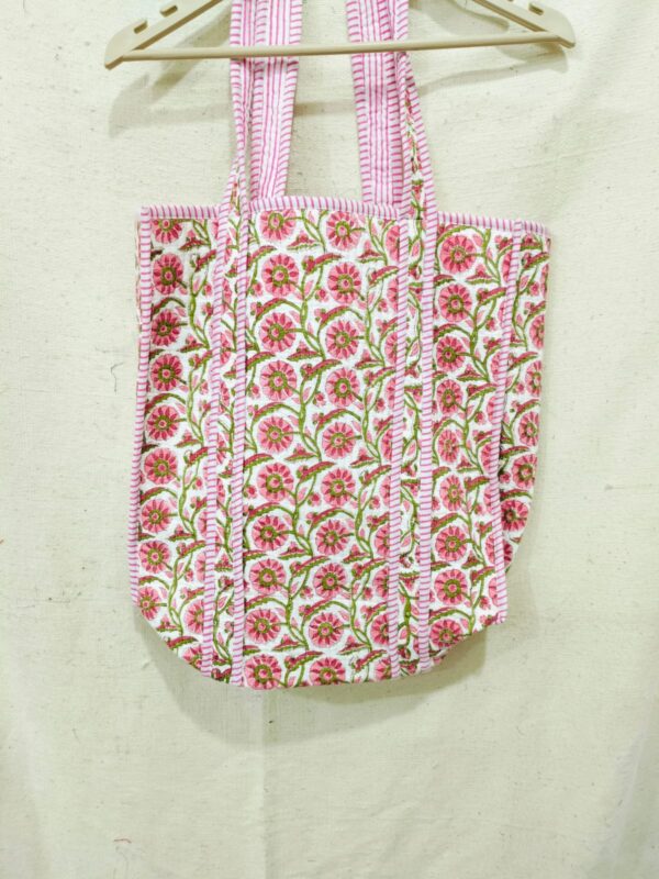 Jaipuri Print Cotton Quilted Tote Bag