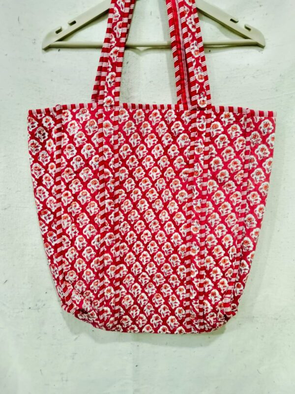 Jaipuri Print Cotton Quilted Tote Bag