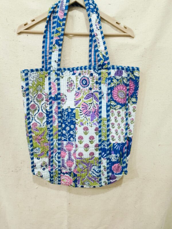 Jaipuri Print Cotton Quilted Tote Bag