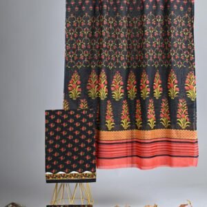 Jaipuri Print Cotton Suit With Cotton Dupatta