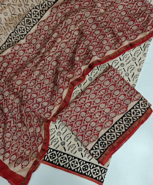 Hand Block Print Chanderi Silk Suit