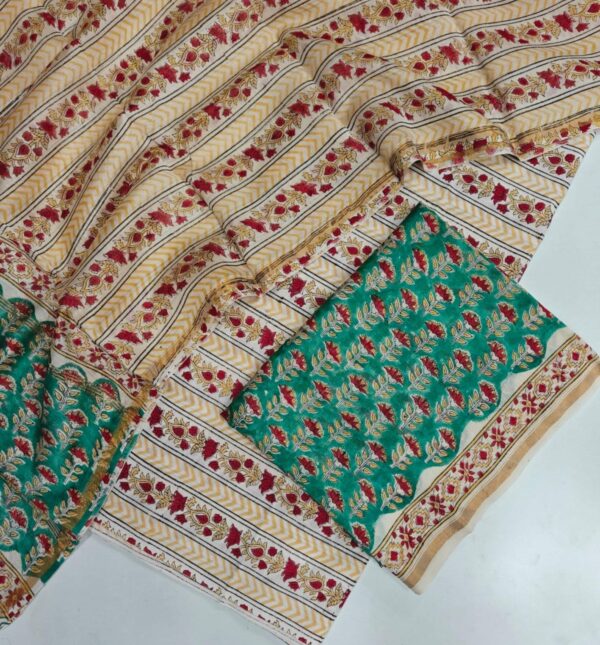 Hand Block Print Chanderi Silk Suit