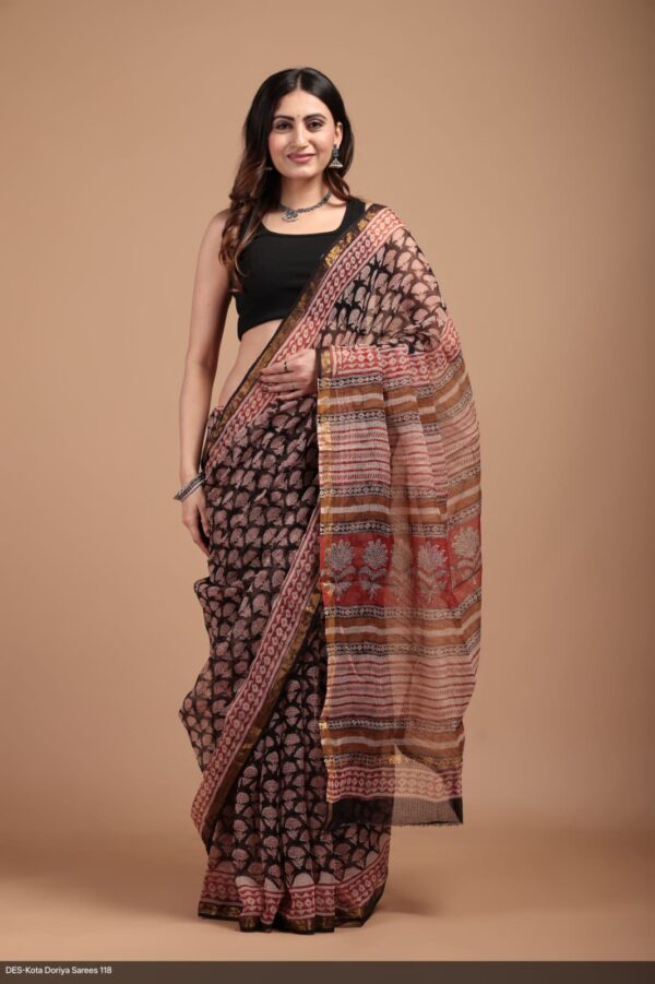 Block Print Kota Dorriya Saree