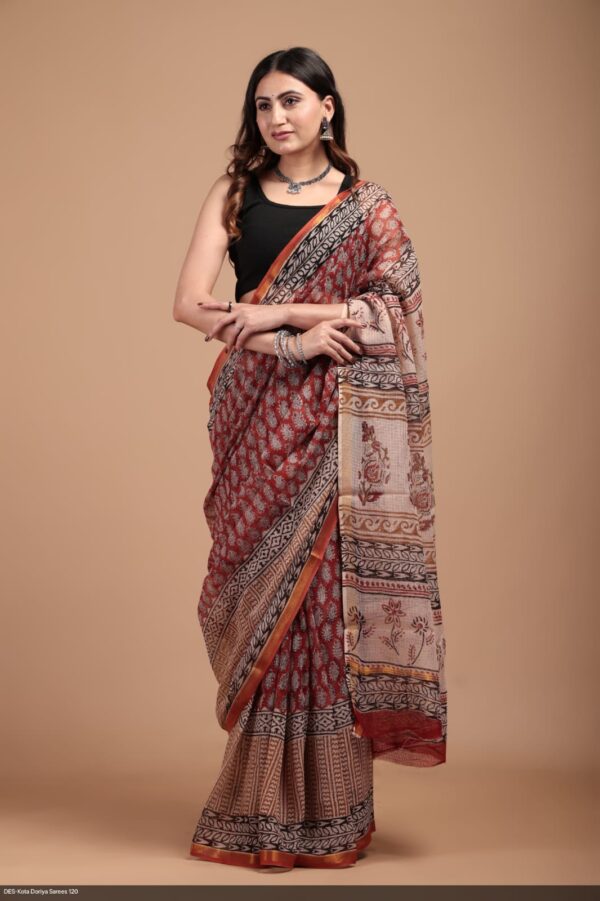 Block Print Kota Dorriya Saree