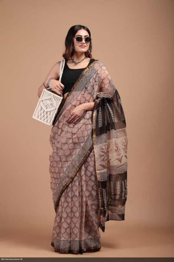 Block Print Kota Dorriya Saree