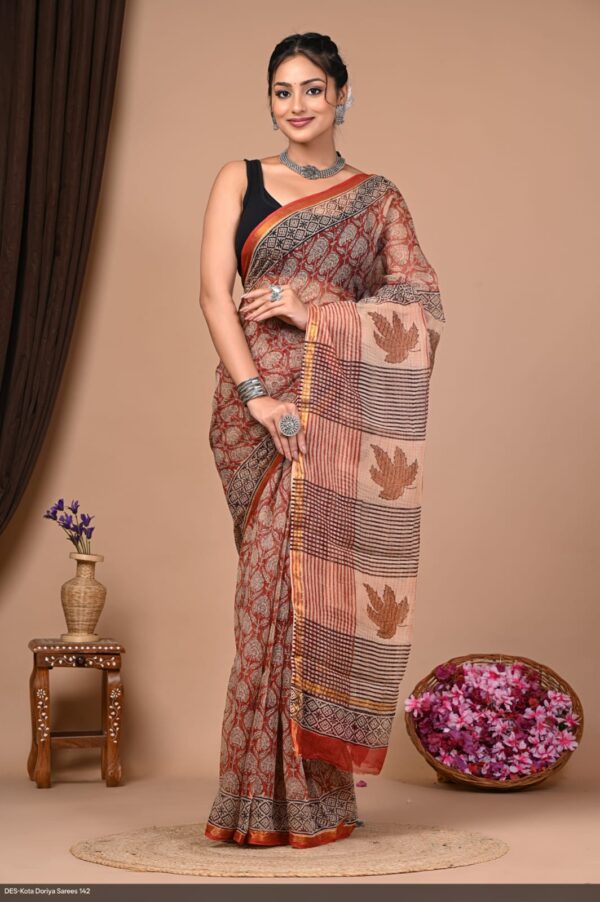 Block Print Kota Dorriya Saree