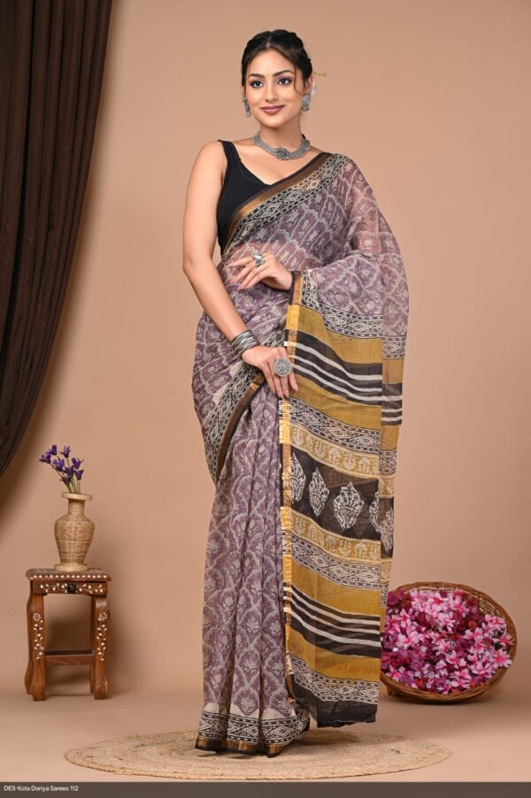 Block Print Kota Dorriya Saree