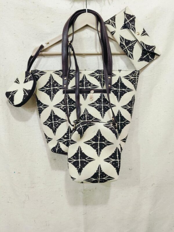 Jaipuri Printed Cotton 4pes Bag Set