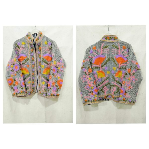 Men Khadi Cotton Suzani Jacket