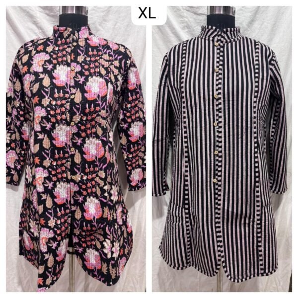 Jaipuri Print Quilted long jacket