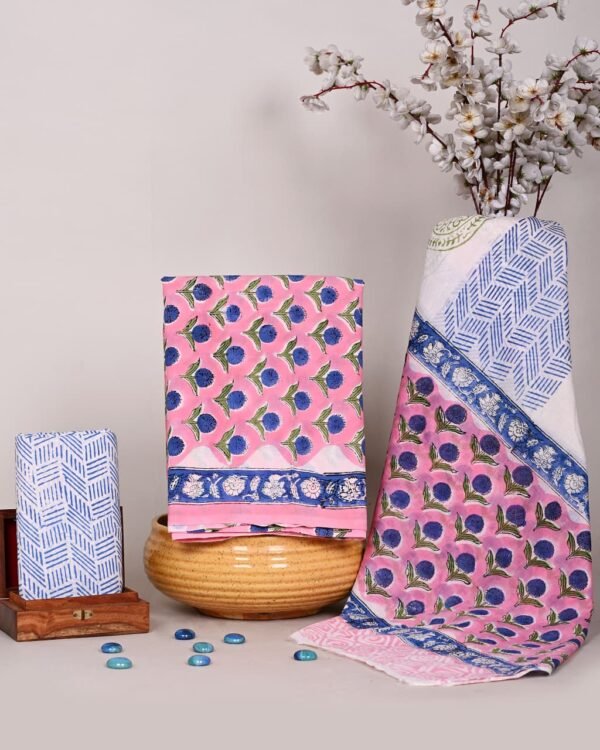 Block Print Cotton Suit With Cotton Dupatta