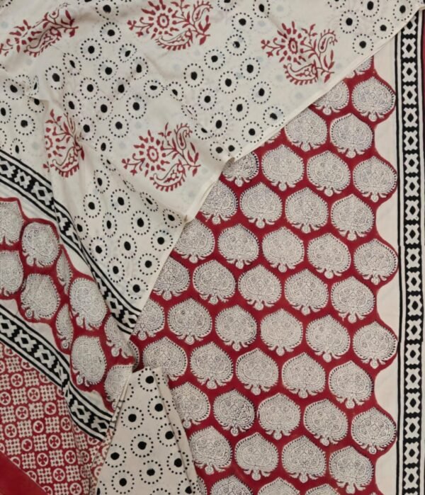 Block Print Cotton Suit With Cotton Dupatta