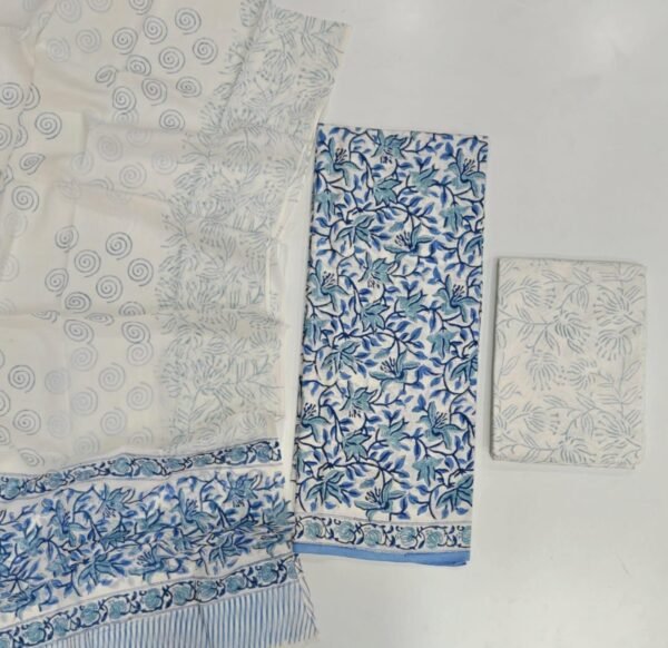 Block Print Cotton Suit With Cotton Dupatta