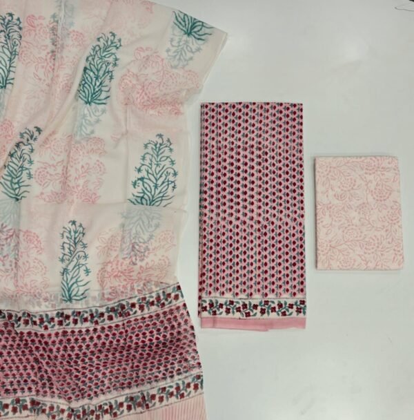 Block Print Cotton Suit With Cotton Dupatta