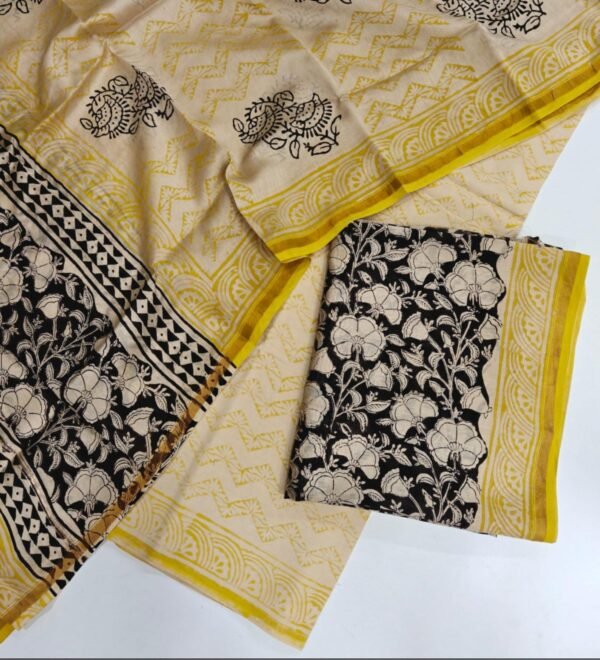 Hand Block Print Chanderi Silk Suit