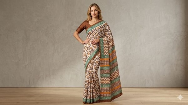 Block Print Cotton Saree