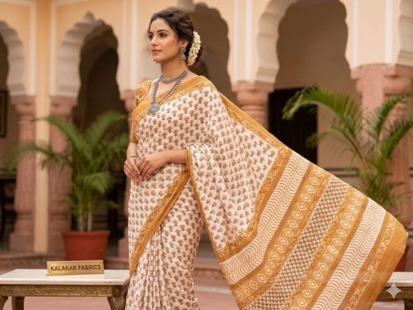 Block Print Cotton Saree