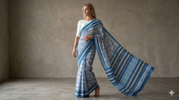 Block Print Cotton Saree
