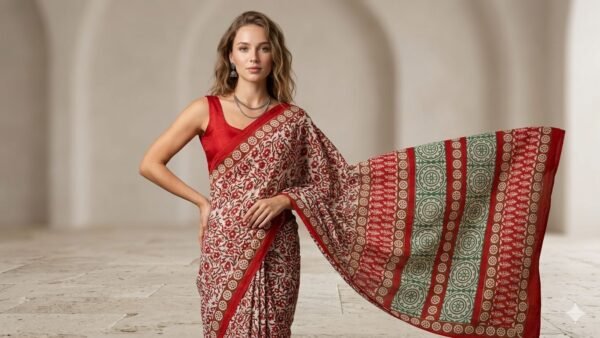 Block Print Cotton Saree
