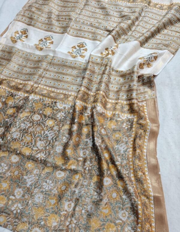 Hand Block Maheshwari Silk Saree