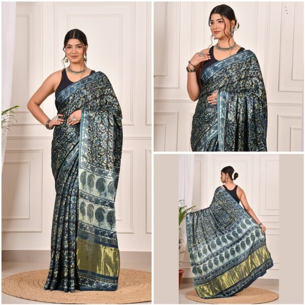 Premium Modal Silk Sarees With Tissue Silk Pallu