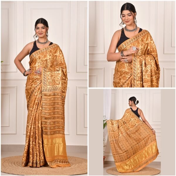 Premium Modal Silk Sarees With Tissue Silk Pallu