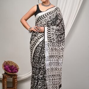 Block Print Cotton Saree