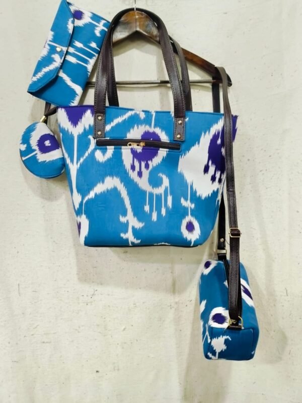 Jaipuri Printed Cotton 4pes Bag Set