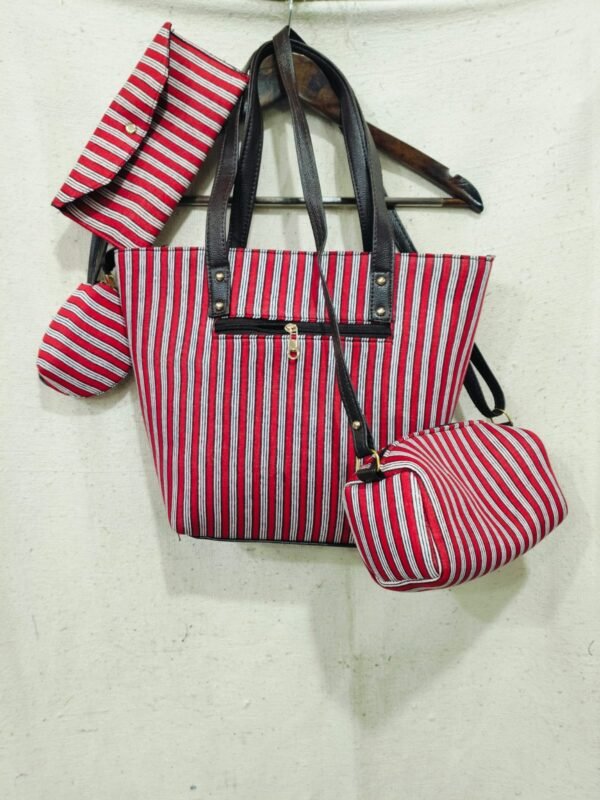 Jaipuri Printed Cotton 4pes Bag Set