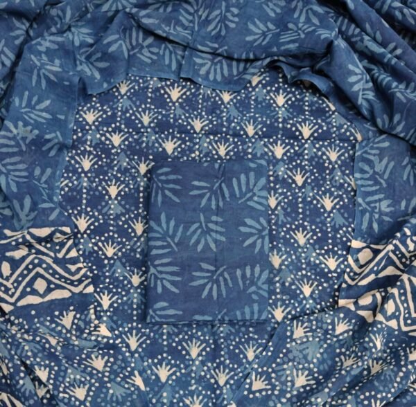 Block Print Cotton Suit With Cotton Dupatta
