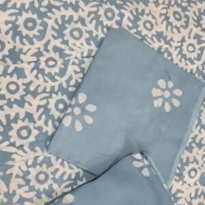 Block Print Cotton Suit With Cotton Dupatta
