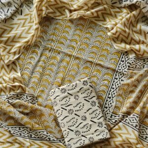 Block Print Cotton Suit With Cotton Dupatta
