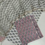 Block Print Cotton Suit With kota Doriya Dupatta