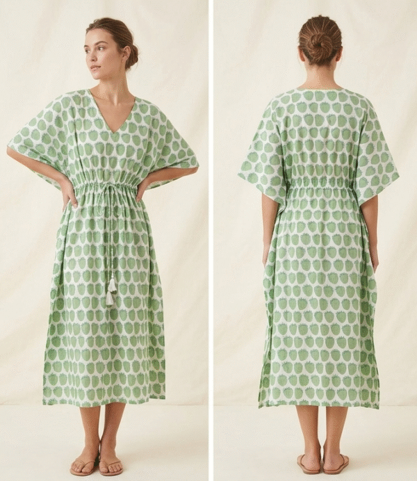 Hand Block Printed Cotton Kaftan-2