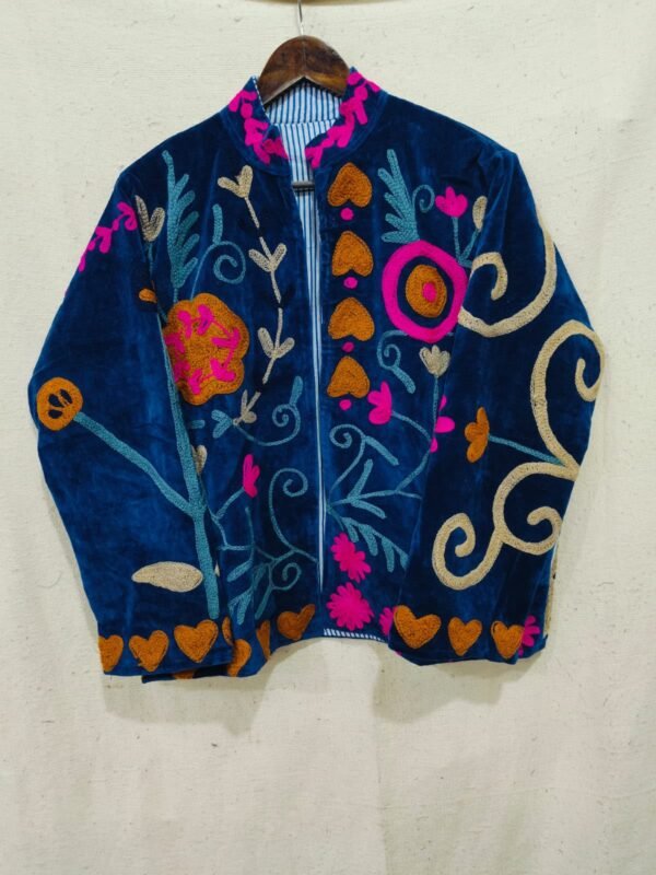 cotton velvet suzani jacket