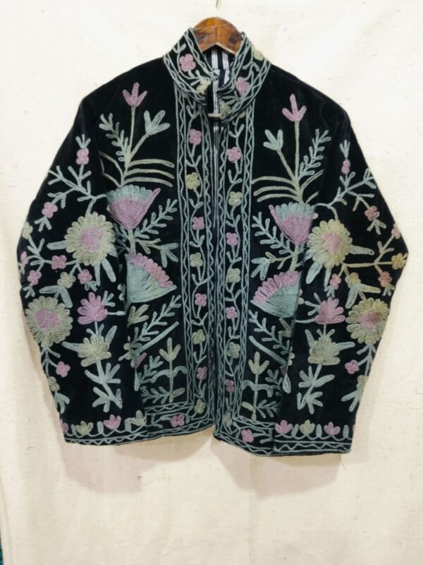 cotton velvet suzani jacket