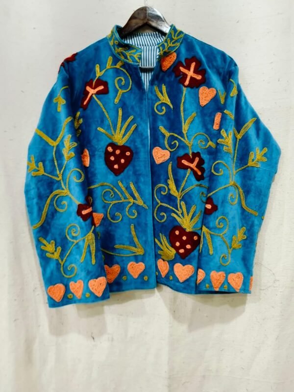 cotton velvet suzani jacket