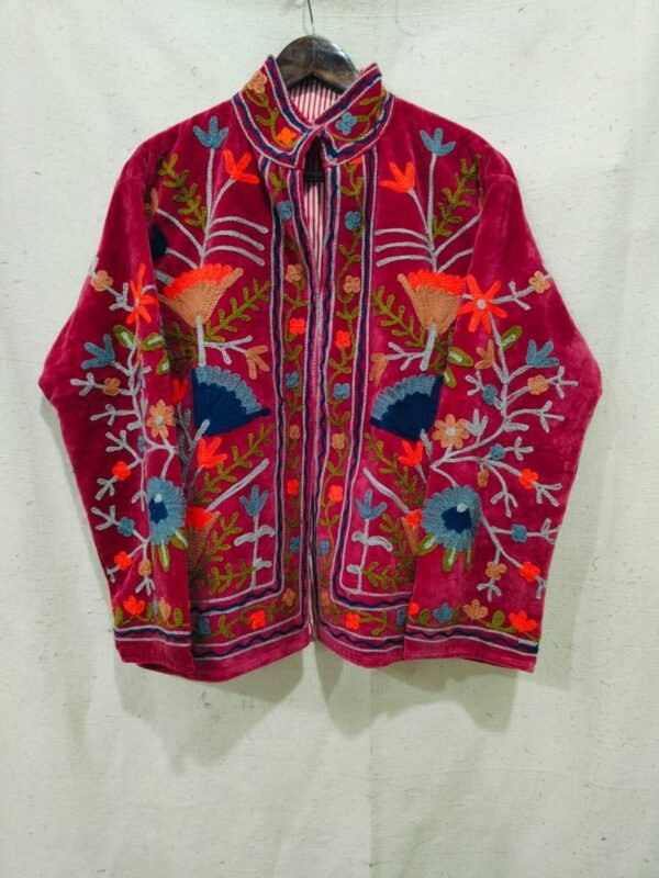 cotton velvet suzani jacket