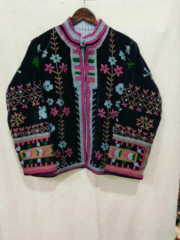 cotton velvet suzani jacket