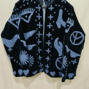 cotton velvet suzani jacket