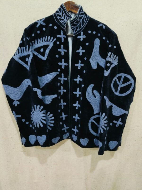 cotton velvet suzani jacket