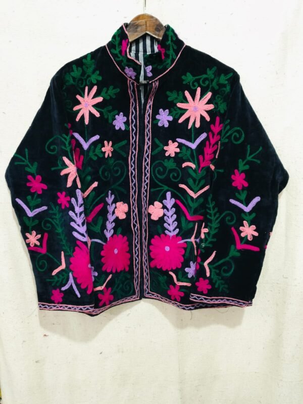 cotton velvet suzani jacket