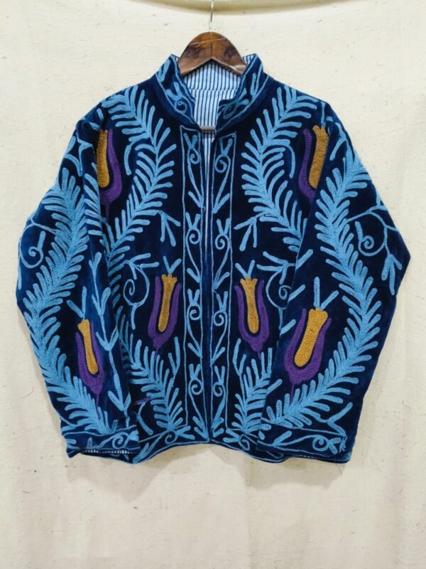 cotton velvet suzani jacket