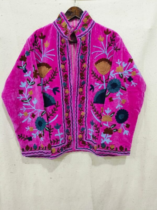 cotton velvet suzani jacket